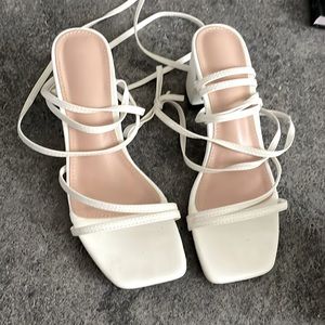 White Strap heel